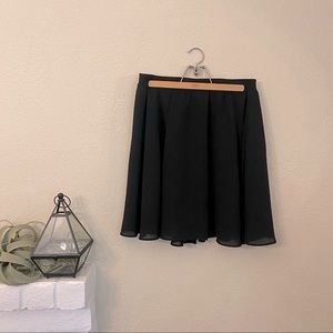 Vintage Black Sheer Flowy Flutter Skirt